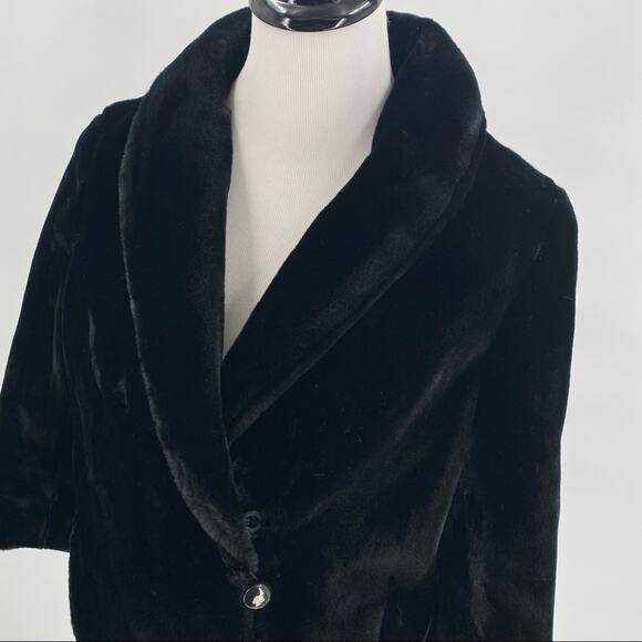 Vintage black faux fur coat women’s size 6 Made in USA - Picture 5 of 10